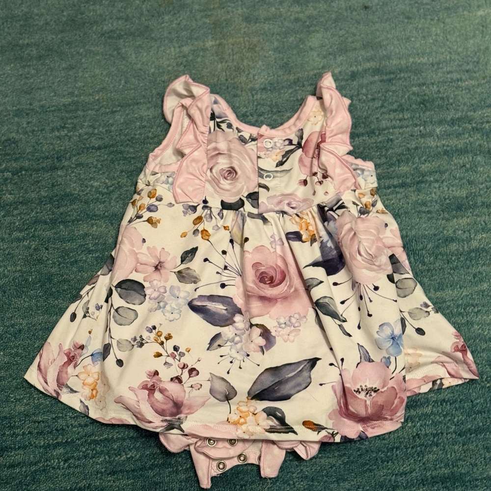 Little Millie Floral Baby Dress with Pink Accents 12 months